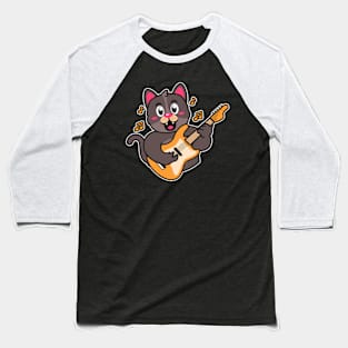 Rock Cat Playing Guitar Vintage Shirt, Retro Funny Guitar Cat T-Shirt, Cat Lovers, Rock Lovers Gift, Funny Gift, Rocker Oversized Shirt Baseball T-Shirt